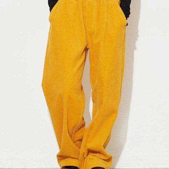 x-girl corduroy wide easy pants, yellow, sz small - Picture 1 of 10
